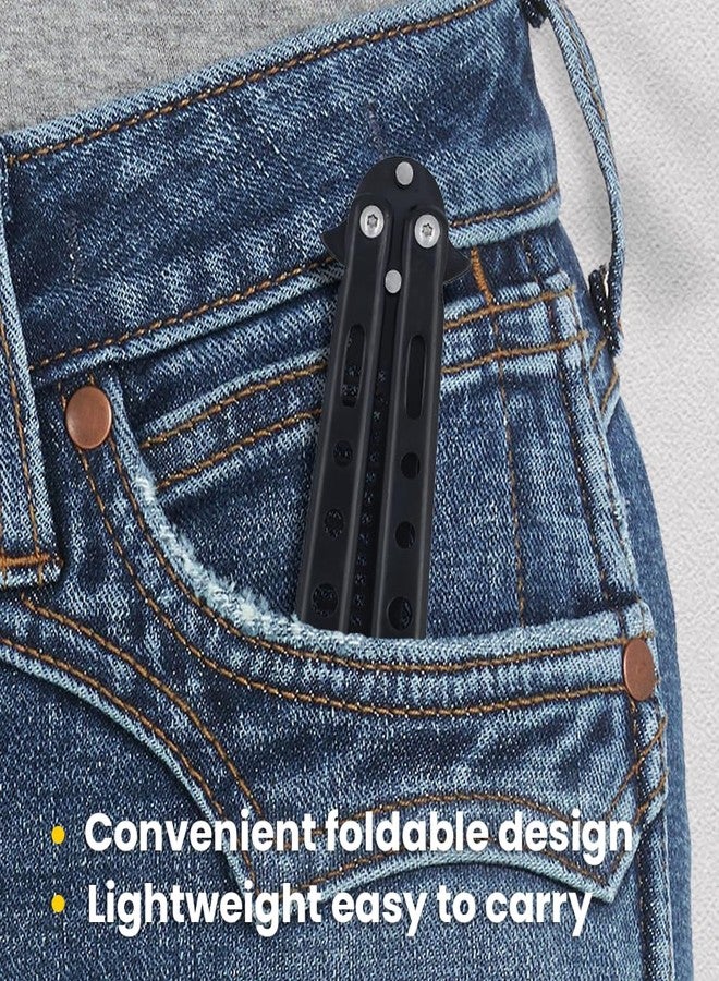 Canumer 2 Pieces Automatic Switch Folding Practice Combs, Stainless Steel Butterfly Comb, Switchblades Comb, Outdoor Training Pocket Combs, Hair Brush for Beard, Mustache, Hair Styling Tools - Image 4